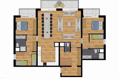 004 11 persoons appartement met sauna op park met zwembad