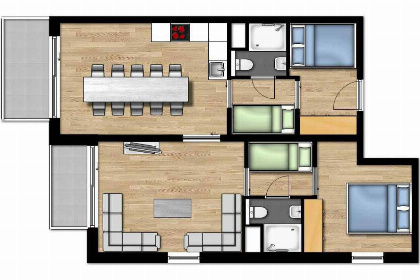 009 Comfortabel 10 persoons appartement op vakantiepark met zwembad