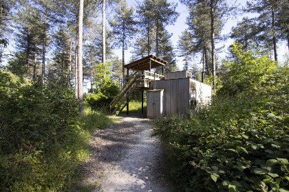 015 Tiny house voor 5 personen met terras op 3,5 meter hoogte in bosrijke omgeving in Belgie