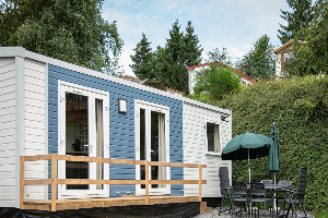 Mooie 6 persoons mobile home op panorama camping in het hart van de Ardennen