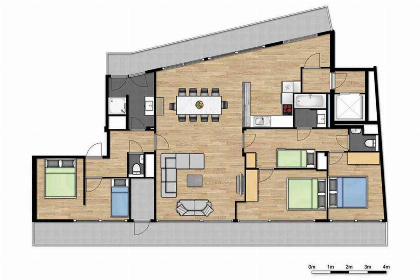 009 Prachtig 10 persoons Penthouse met rooftopterras en zeezicht