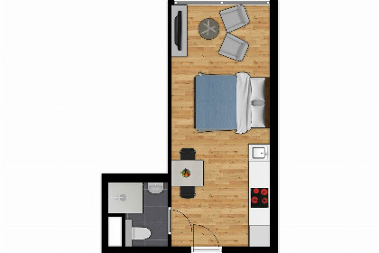 017 Studio met gedeeltelijk zeezicht zonder balkon| 2p