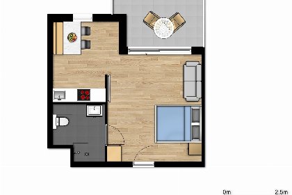 011 Toegankelijke studio | 2p 011 Toegankelijke studio | 2p