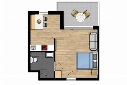 007 Toegankelijke studio | 2p