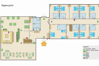 001 5 sterren groepsaccommodatie voor 35 tot 38 personen met overdekt zwembad en sauna