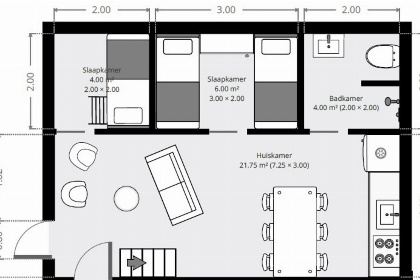 012 6 pers. Bungalow de Fietsinn