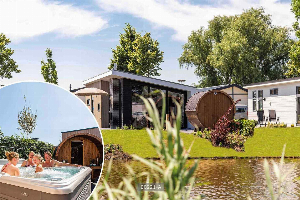 Comfortabel 4 persoons chalet met bubbelbad en sauna op vakantiepark Esmeer in Aalst