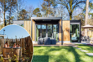 Modern 4 persoons vakantiehuis met hottub en sauna nabij Garderen op de Veluwe