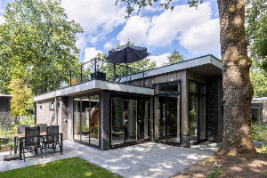 Modern 4 persoons vakantiehuis met airco, sfeerhaard en een dakterras op de Veluwe