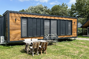 Knusse 2 persoons Tinyhouse op Recreatiepark de Rhederlaagse Meren, Gelderland