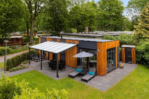 Mooi 5 persoons vakantiehuis met overdekt terras op een vakantiepark op de Veluwe