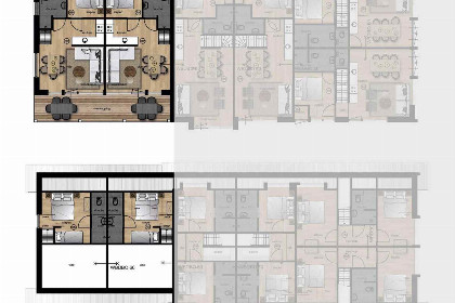 012 Luxe geschakelde 5 persoons vakantiewoning met vide en hottub op de Veluwe