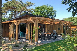 Vrijstaande en sfeervolle 6 persoons vakantiewoning met pergola op de Veluwe