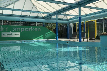 012 4 persoons blokhut met sauna met natuurmeer en zandstrand nabij Venlo