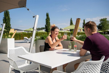 039 4 persoons chalet liggend aan vijver met Sunshower nabij Valkenburg