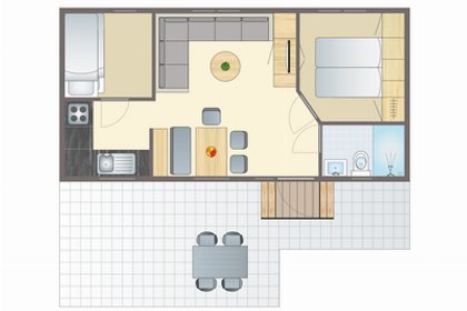 001 Chalet met overdekt terras en omheinde tuin | 4 personen | Huisdier