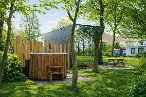 Spiegelhuisje aan de Regge met bubbeltub en panoramaview | 2 pers