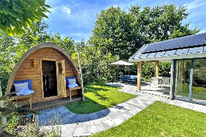 Luxe vierpersoons Eco cottage met sauna en airco op een vakantiepark in Rhenen