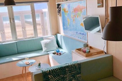 001 Slaapstrandhuisje bij Dishoek direct aan zee met panoramisch uitzicht en terras | 342