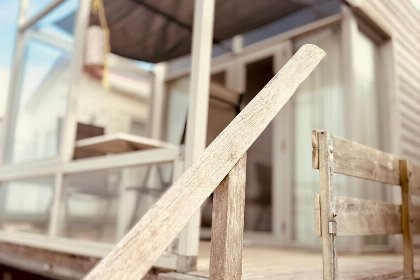 014 Slaapstrandhuisje op het strand van Dishoek met zeezicht en terras en plek voor vijf personen I 37