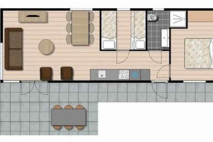 005 Gezellig 5 persoons chalet op vakantiepark met zwembad